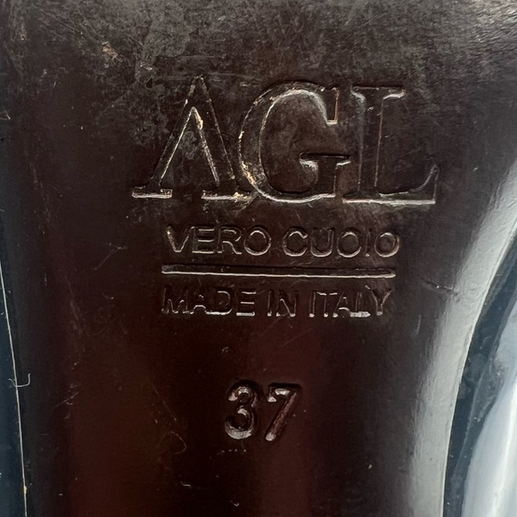 Attilio Giusti Leombruni Black Patent Leather Heels Size 37 Women’s - Picture 2 of 10